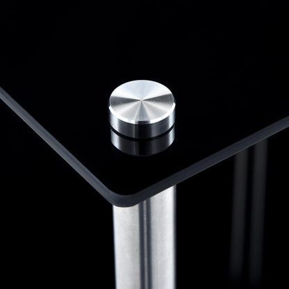 vidaXL Shelf | Black | Tempered glass, stainless steel | Compact | Shelf
