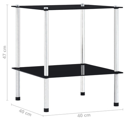 vidaXL Shelf | Black | Tempered glass, stainless steel | Compact | Shelf