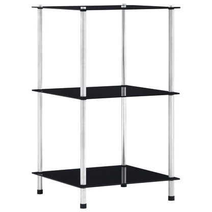 vidaXL Shelf | Black | Tempered glass | Compact | Shelf | Square | Contemporary