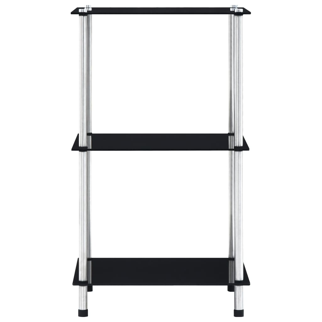 vidaXL Shelf | Black | Tempered glass | Compact | Shelf | Square | Contemporary