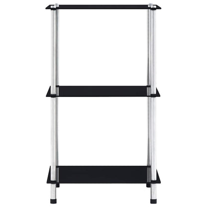 vidaXL 3-Tier Shelf Black 40x40x67 cm Tempered Glass