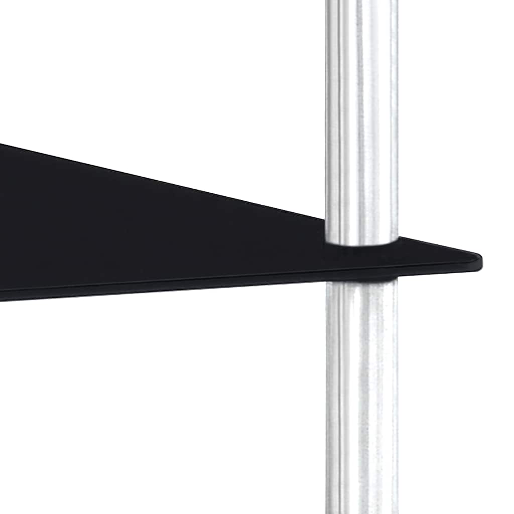 vidaXL 3-Tier Shelf Black 40x40x67 cm Tempered Glass