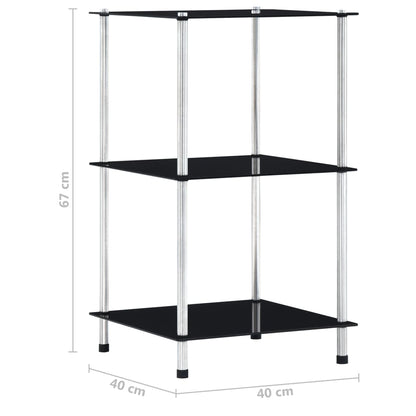 vidaXL Shelf | Black | Tempered glass | Compact | Shelf | Square | Contemporary