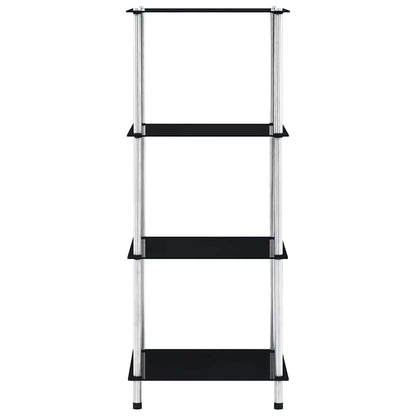 vidaXL Shelf | Black | Tempered glass, stainless steel frame | 40x40x100 cm