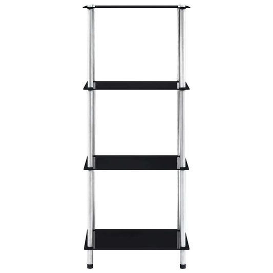 vidaXL 4-Tier Shelf Black 40x40x100 cm Tempered Glass