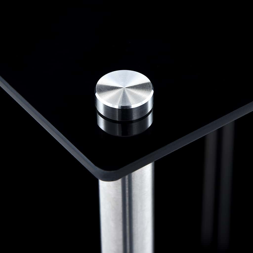 vidaXL Shelf | Black | Tempered glass, stainless steel frame | 40x40x100 cm