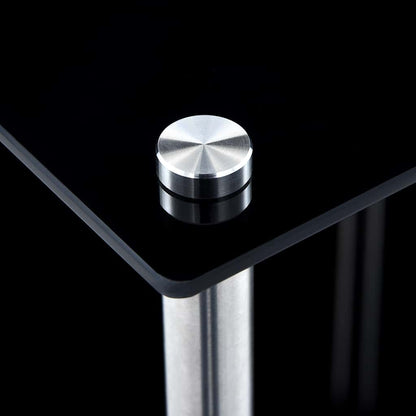 vidaXL Shelf | Black | Tempered glass, stainless steel frame | 40x40x100 cm