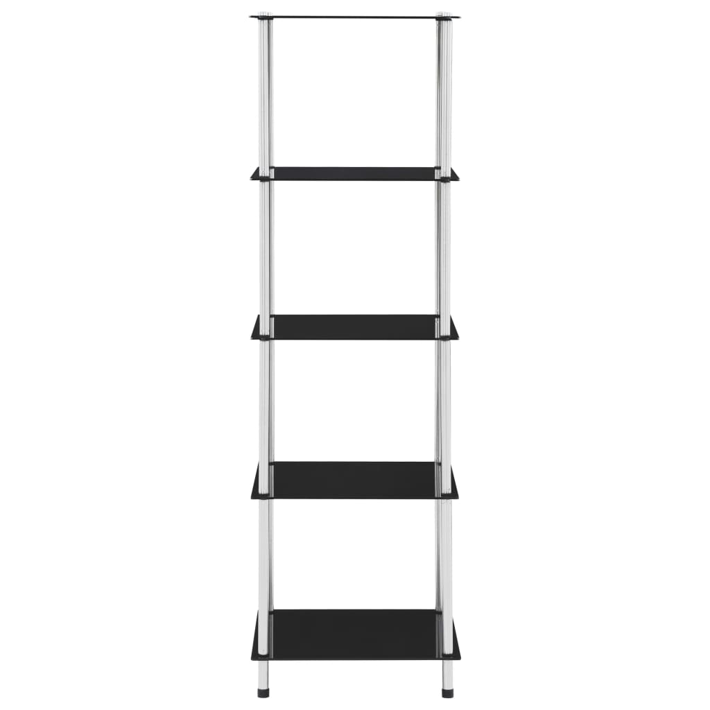 vidaXL 5-Tier Shelf Black 40x40x130 cm Tempered Glass