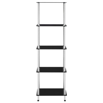 vidaXL 5-Tier Shelf Black 40x40x130 cm Tempered Glass