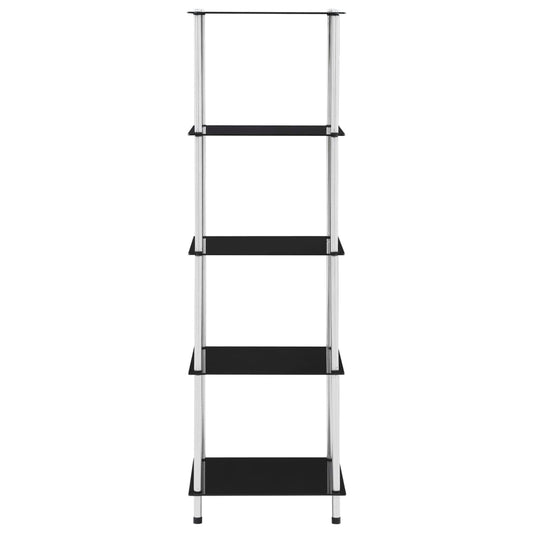 vidaXL 5-Tier Shelf Black 40x40x130 cm Tempered Glass
