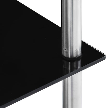 vidaXL 6-Tier Shelf Black 40x40x160 cm Tempered Glass
