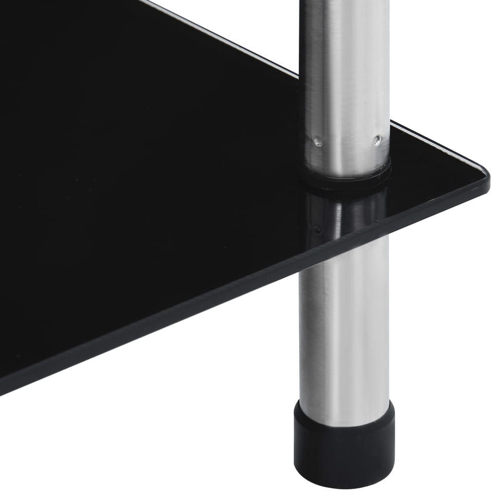vidaXL 6-Tier Shelf Black 40x40x160 cm Tempered Glass