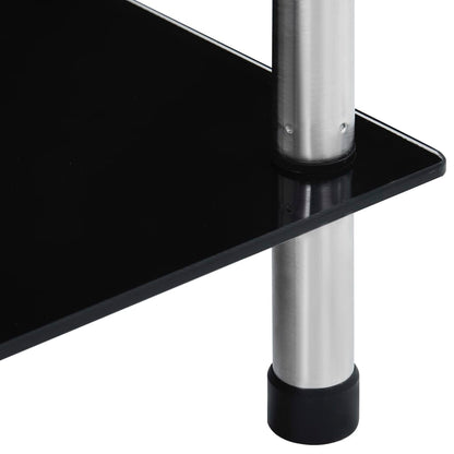 vidaXL 6-Tier Shelf Black 40x40x160 cm Tempered Glass