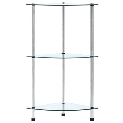 vidaXL 3-Tier Shelf Transparent 30x30x67 cm Tempered Glass