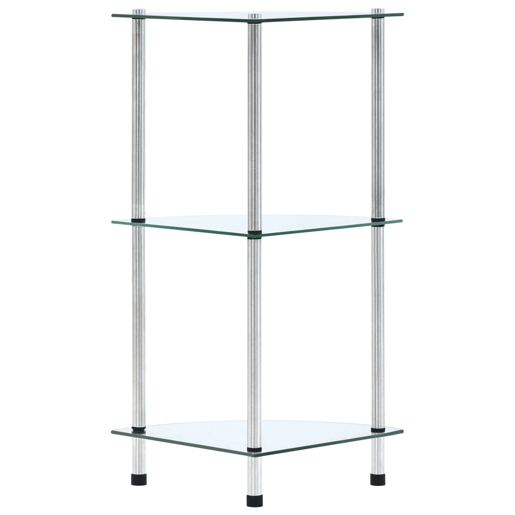 vidaXL 3-Tier Shelf Transparent 30x30x67 cm Tempered Glass