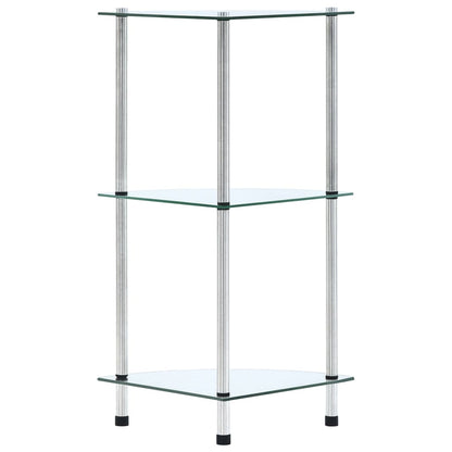 vidaXL 3-Tier Shelf Transparent 30x30x67 cm Tempered Glass