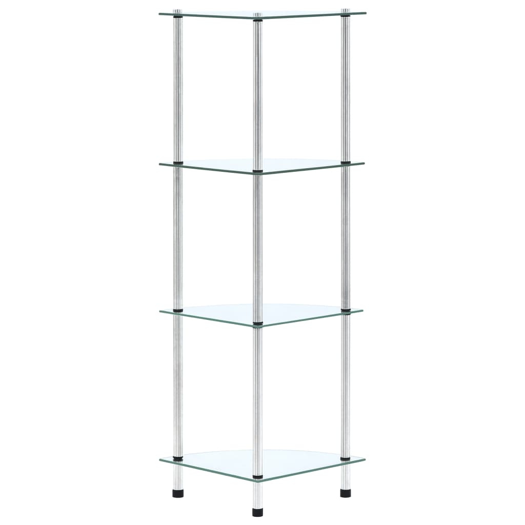 vidaXL 4-Tier Shelf Transparent 30x30x100 cm Tempered Glass