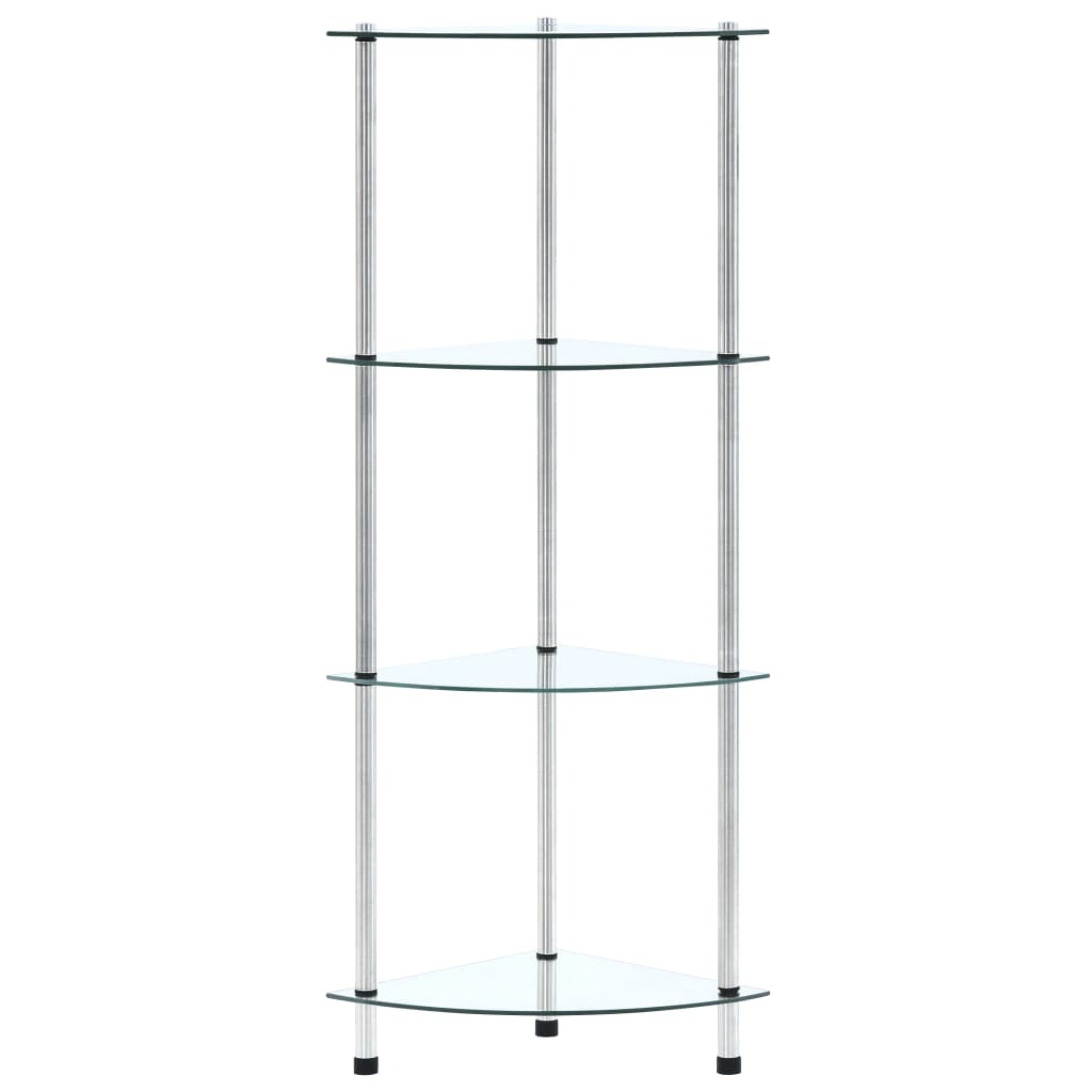 vidaXL 4-Tier Shelf Transparent 30x30x100 cm Tempered Glass