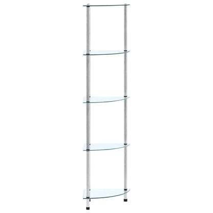 vidaXL 5-Tier Shelf Transparent 30x30x130 cm Tempered Glass