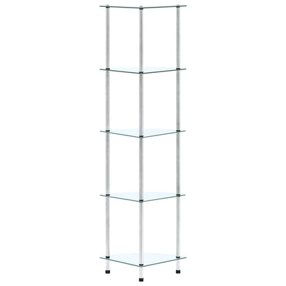 vidaXL 5-Tier Shelf Transparent 30x30x130 cm Tempered Glass