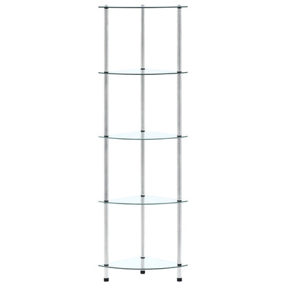 vidaXL 5-Tier Shelf Transparent 30x30x130 cm Tempered Glass