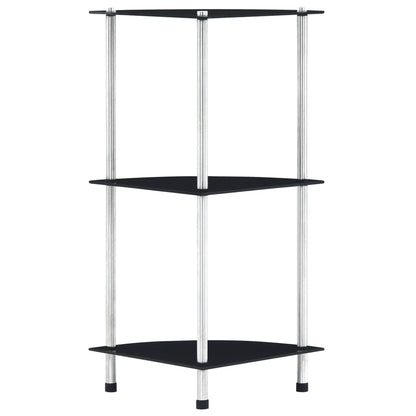 vidaXL Shelf | Black | Tempered glass and aluminium | 30x30x67 cm | Shelf