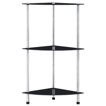 vidaXL Shelf | Black | Tempered glass and aluminium | 30x30x67 cm | Shelf