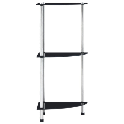 vidaXL Shelf | Black | Tempered glass and aluminium | 30x30x67 cm | Shelf