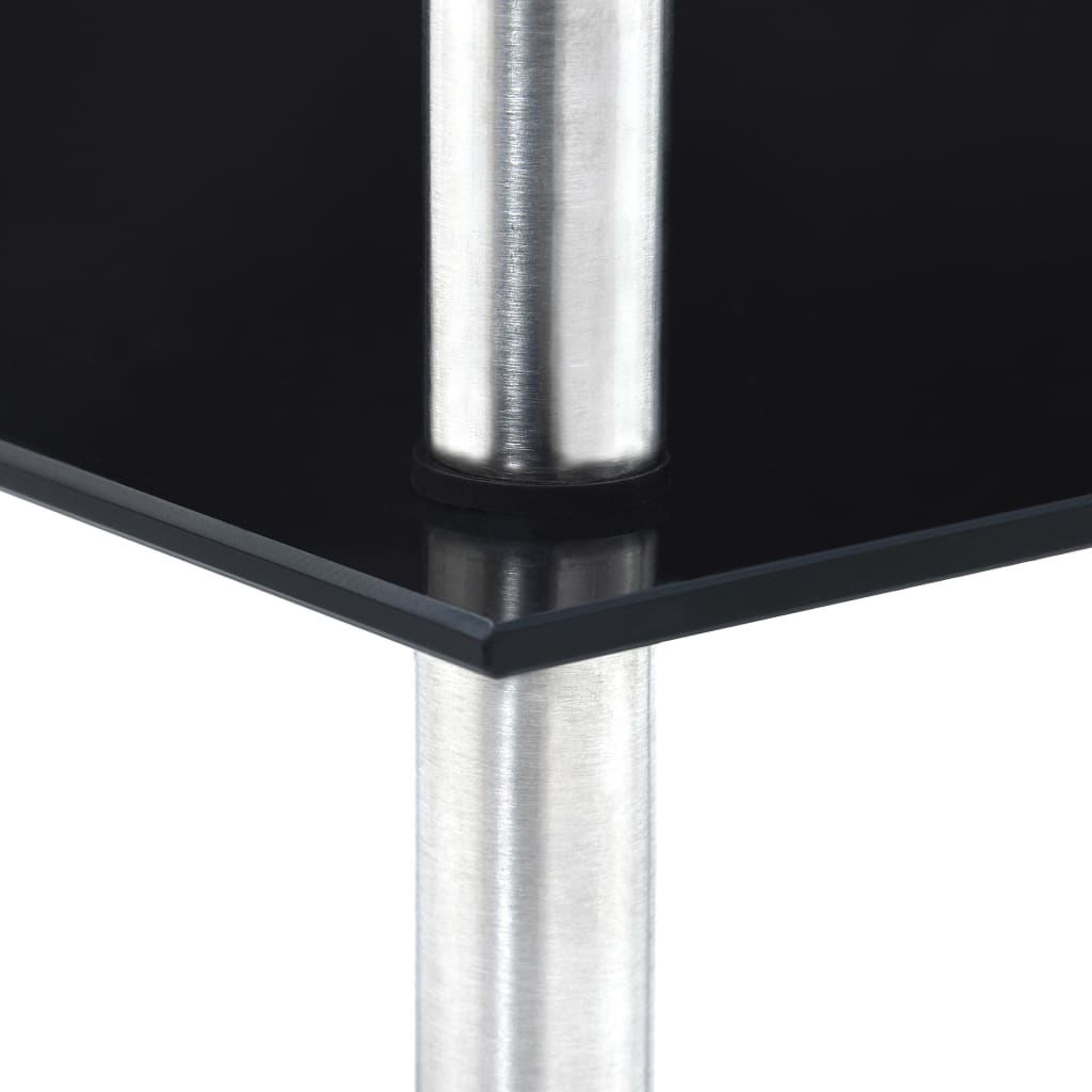 vidaXL Shelf | Black | Tempered glass and aluminium | 30x30x67 cm | Shelf