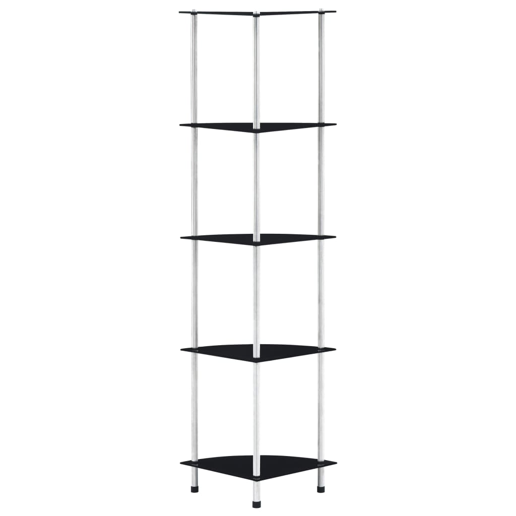 vidaXL Shelf | Black | Tempered glass | 30x30x130 cm | Shelf | Square | Modern