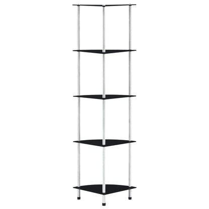 vidaXL Shelf | Black | Tempered glass | 30x30x130 cm | Shelf | Square | Modern