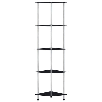 vidaXL Shelf | Black | Tempered glass | 30x30x130 cm | Shelf | Square | Modern