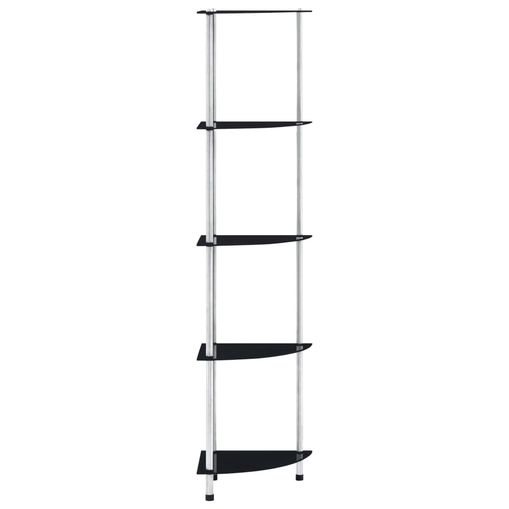 vidaXL Shelf | Black | Tempered glass | 30x30x130 cm | Shelf | Square | Modern