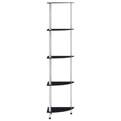 vidaXL Shelf | Black | Tempered glass | 30x30x130 cm | Shelf | Square | Modern