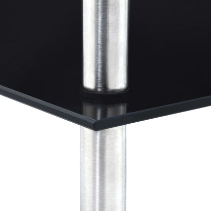 vidaXL Shelf | Black | Tempered glass | 30x30x130 cm | Shelf | Square | Modern