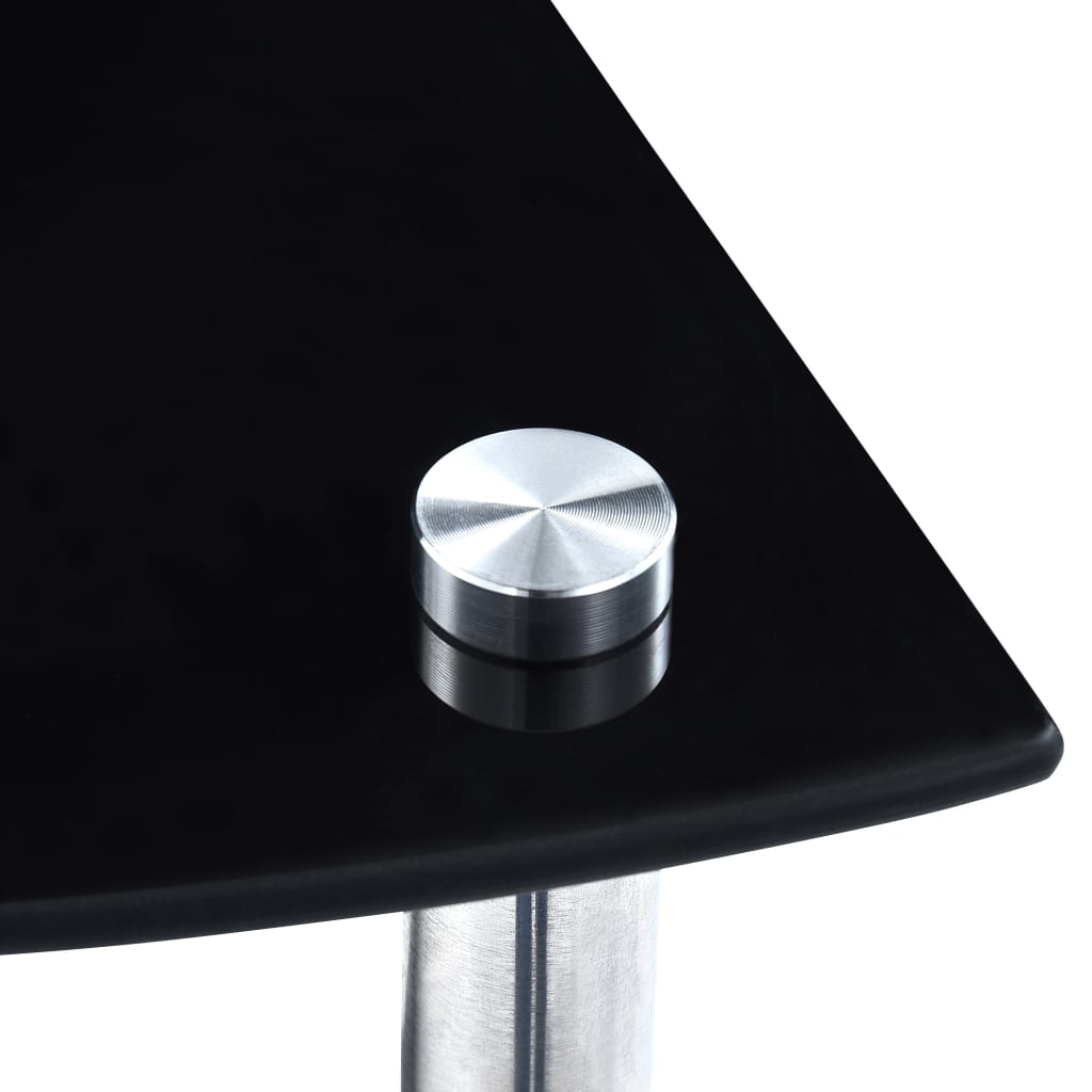 vidaXL Shelf | Black | Tempered glass | 30x30x130 cm | Shelf | Square | Modern