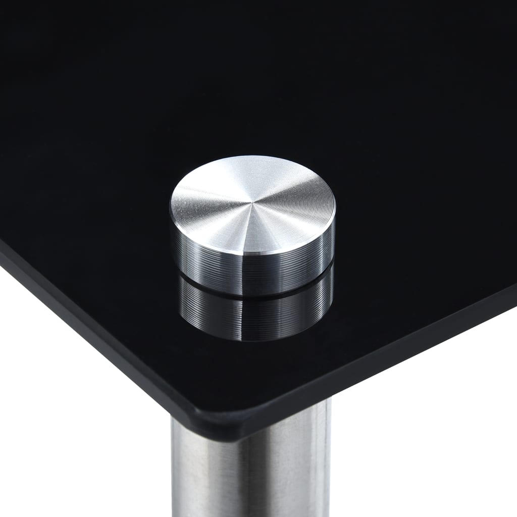 vidaXL Nesting Table | Set of 3 | Black | Tempered glass and aluminium | 3 sizes