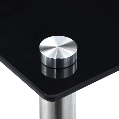 vidaXL Nesting Table | Set of 3 | Black | Tempered glass and aluminium | 3 sizes