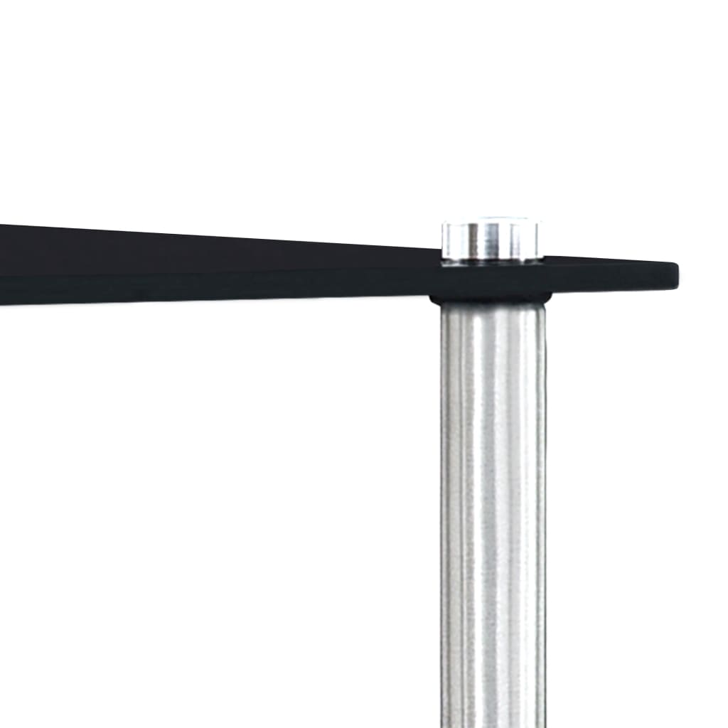 vidaXL Nesting Table | Set of 3 | Black | Tempered glass and aluminium | 3 sizes