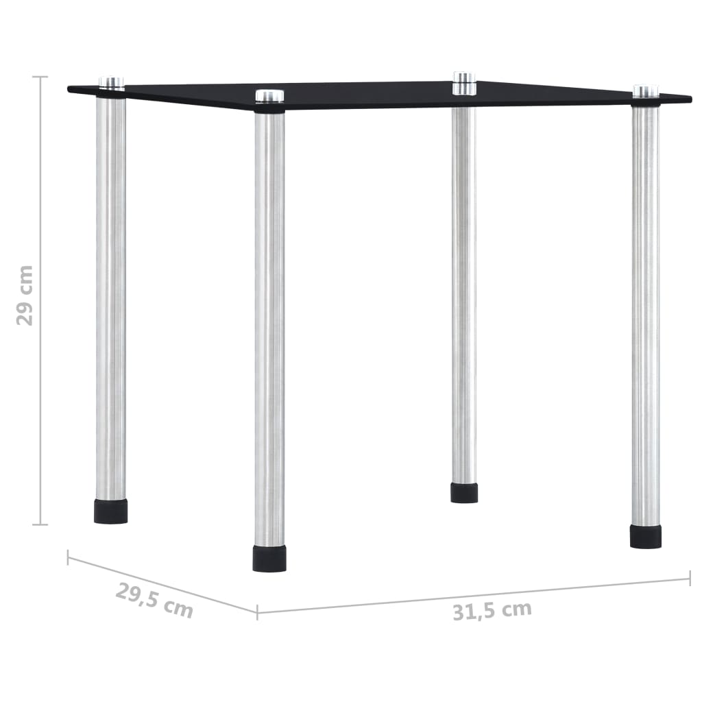vidaXL Nesting Table | Set of 3 | Black | Tempered glass and aluminium | 3 sizes