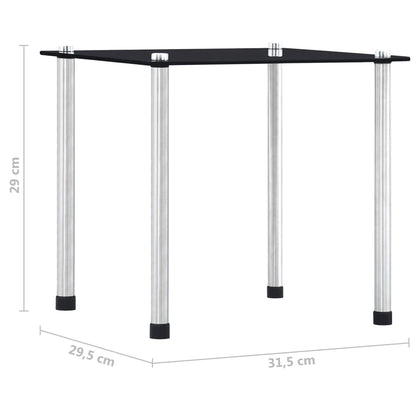 vidaXL Nesting Table | Set of 3 | Black | Tempered glass and aluminium | 3 sizes