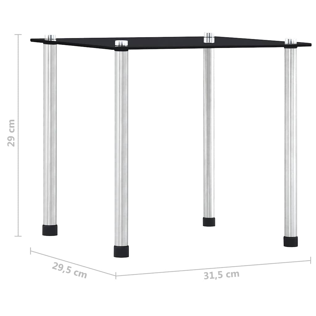 vidaXL Nesting Tables 3 pcs Black Tempered Glass