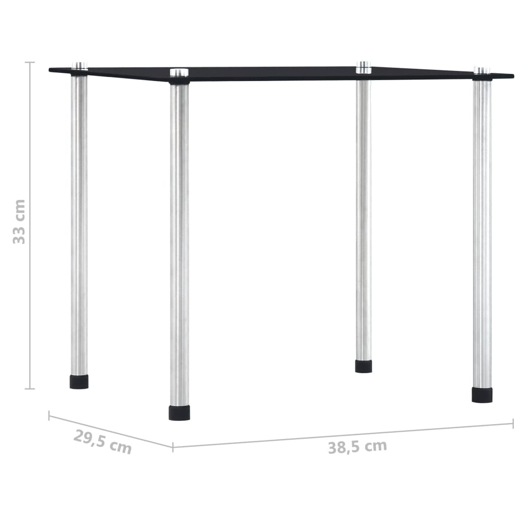 vidaXL Nesting Table | Set of 3 | Black | Tempered glass and aluminium | 3 sizes