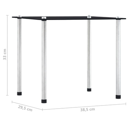 vidaXL Nesting Table | Set of 3 | Black | Tempered glass and aluminium | 3 sizes