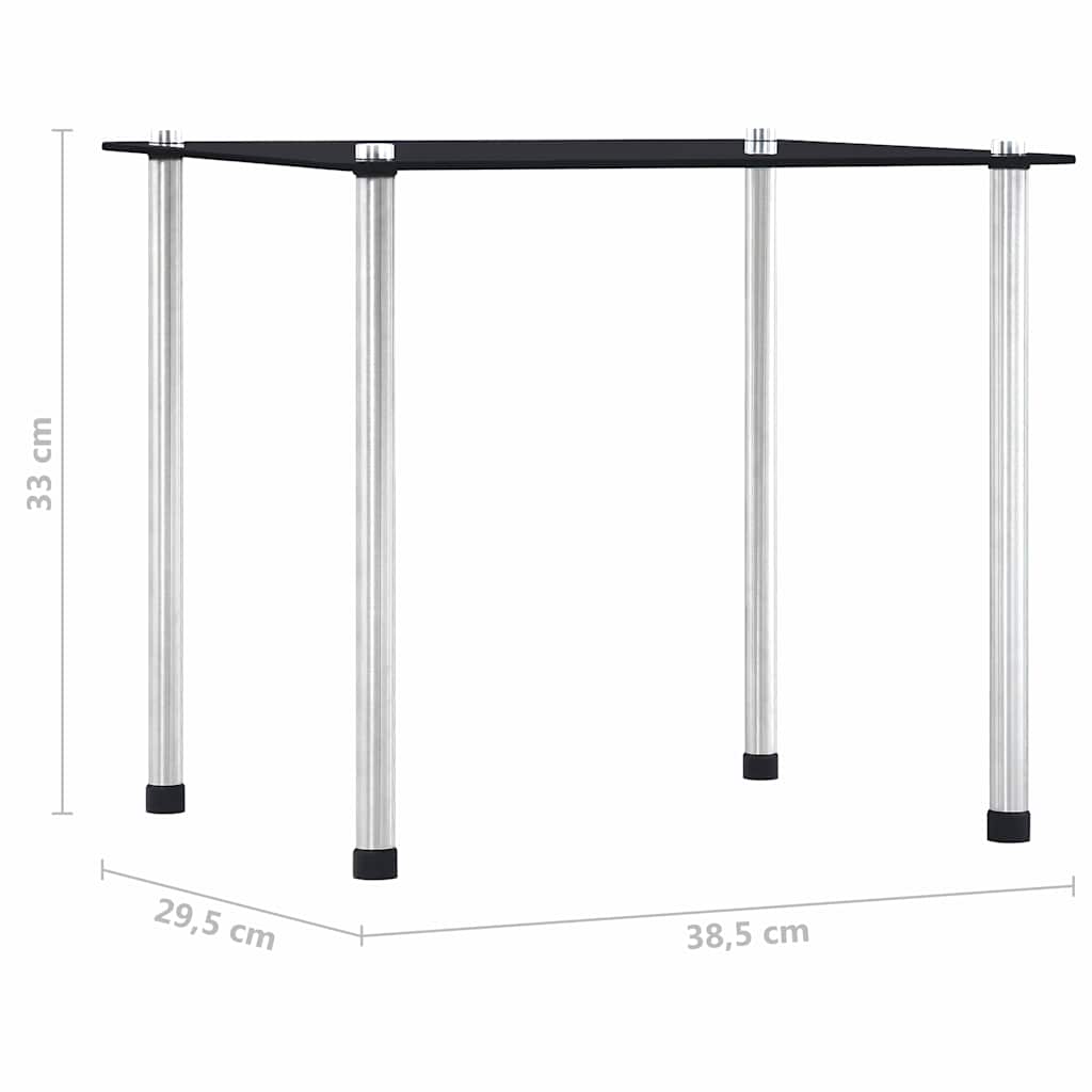 vidaXL Nesting Tables 3 pcs Black Tempered Glass