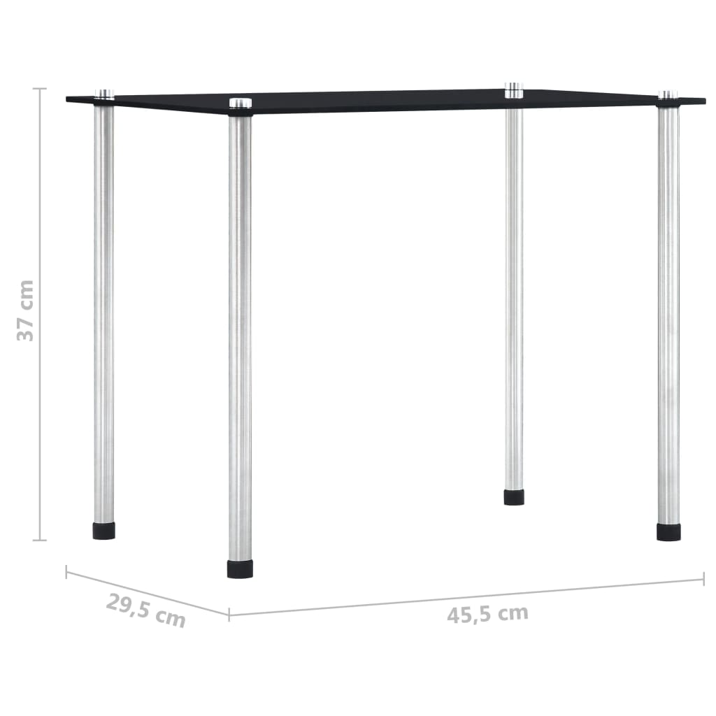 vidaXL Nesting Table | Set of 3 | Black | Tempered glass and aluminium | 3 sizes