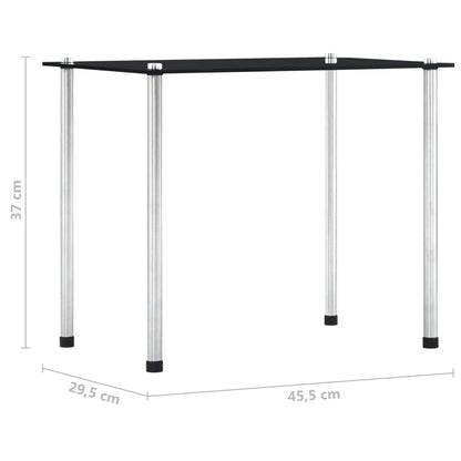 vidaXL Nesting Table | Set of 3 | Black | Tempered glass and aluminium | 3 sizes