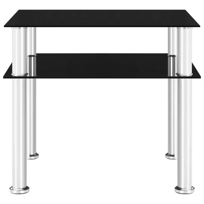 vidaXL Side Table Black 45x50x45 cm Tempered Glass