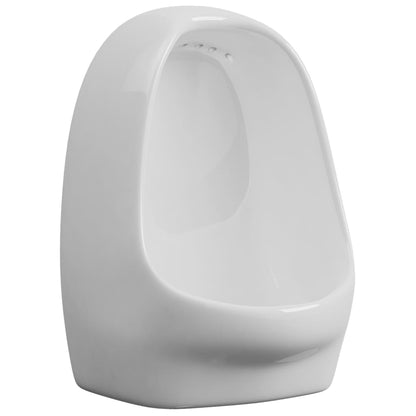 vidaXL Wall Hung Urinal with Flush Valve Ceramic White