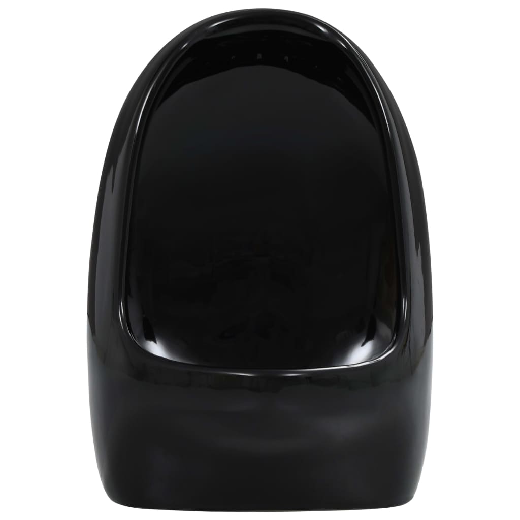 vidaXL Wall Hung Urinal with Flush Valve Ceramic Black